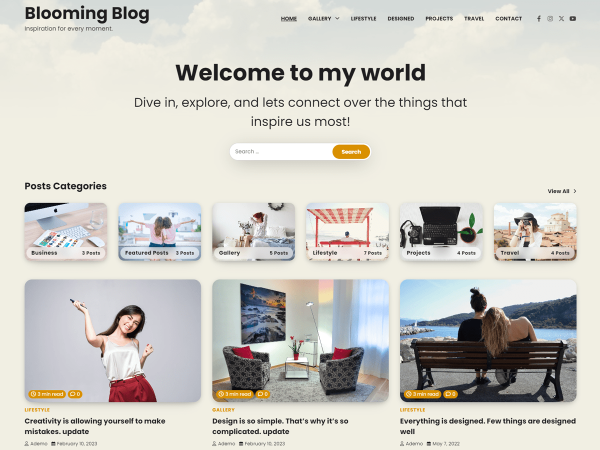 Blooming Blog - Tema WordPress Blooming Blog