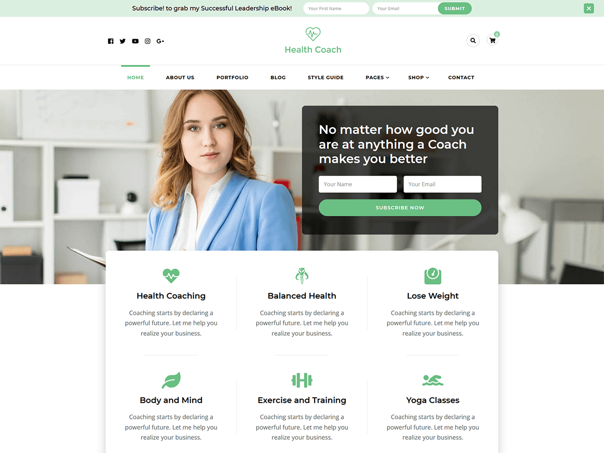 Blossom Health Coach - Tema WordPress Blossom Health Coach