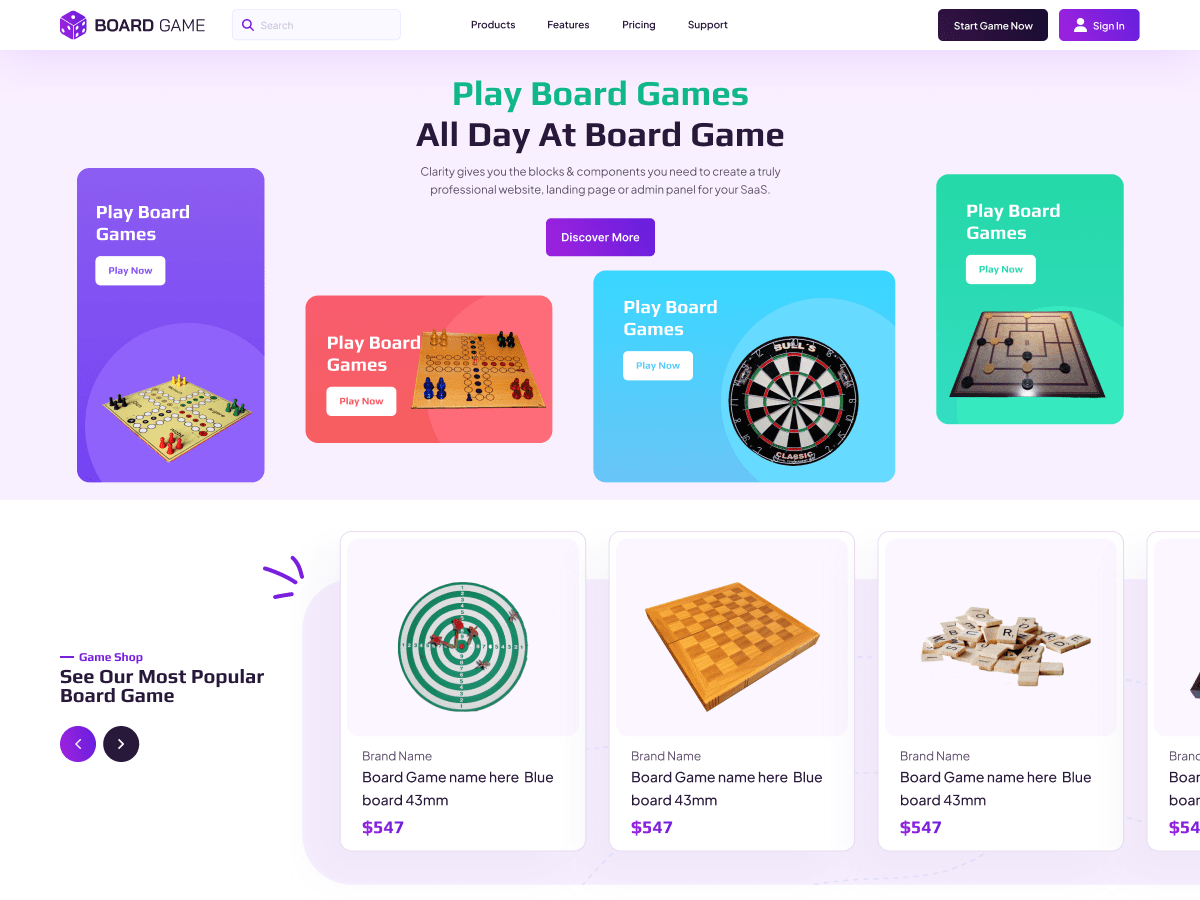 Board Games - Tema WordPress Board Games