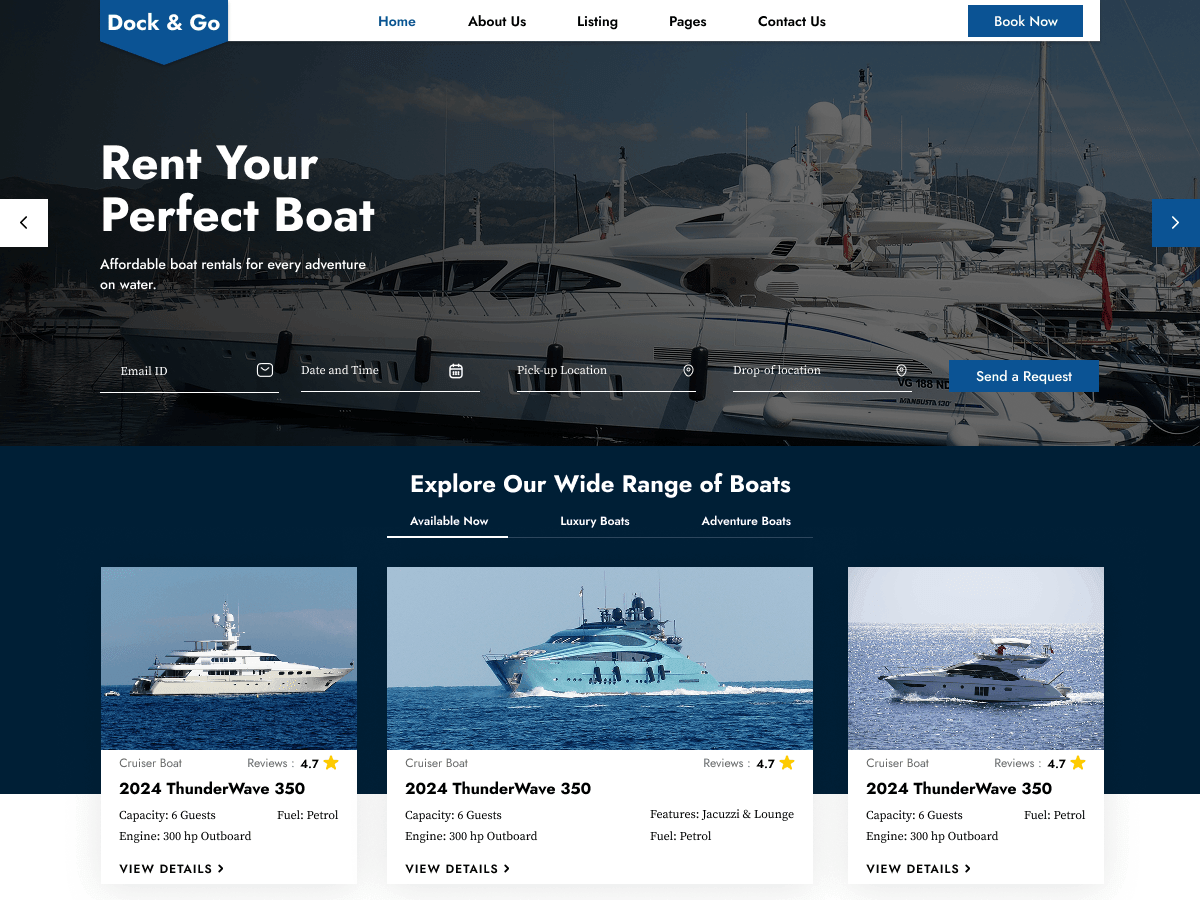 Boat Rental - Tema WordPress Boat Rental