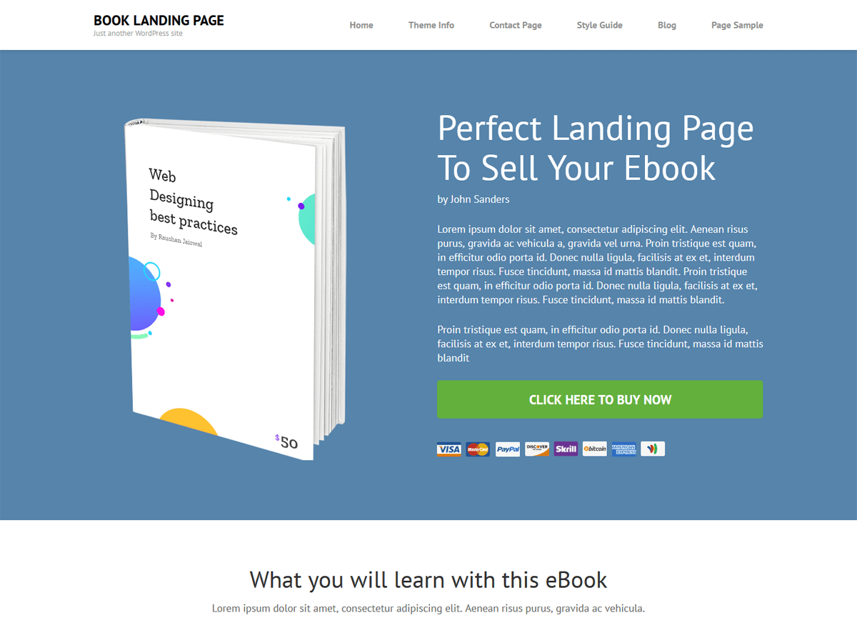 Book Landing Page - Tema WordPress Book Landing Page