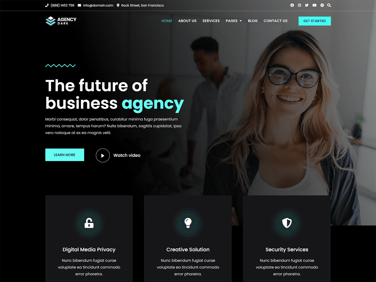 Bosa Agency Dark - Tema WordPress Bosa Agency Dark