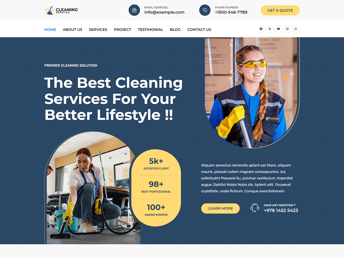 Bosa Cleaning Service - Tema WordPress Bosa Cleaning Service