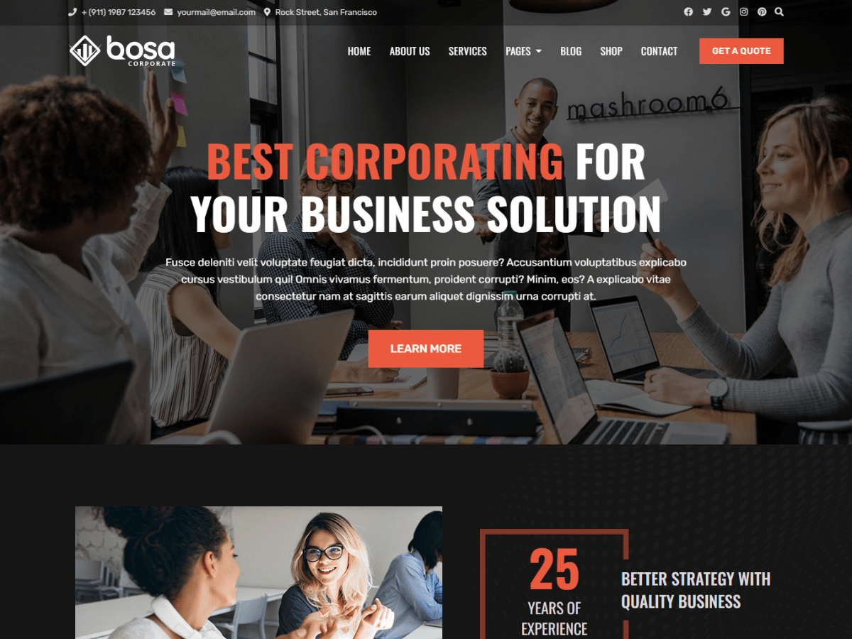 Bosa Corporate Dark - Tema WordPress Bosa Corporate Dark