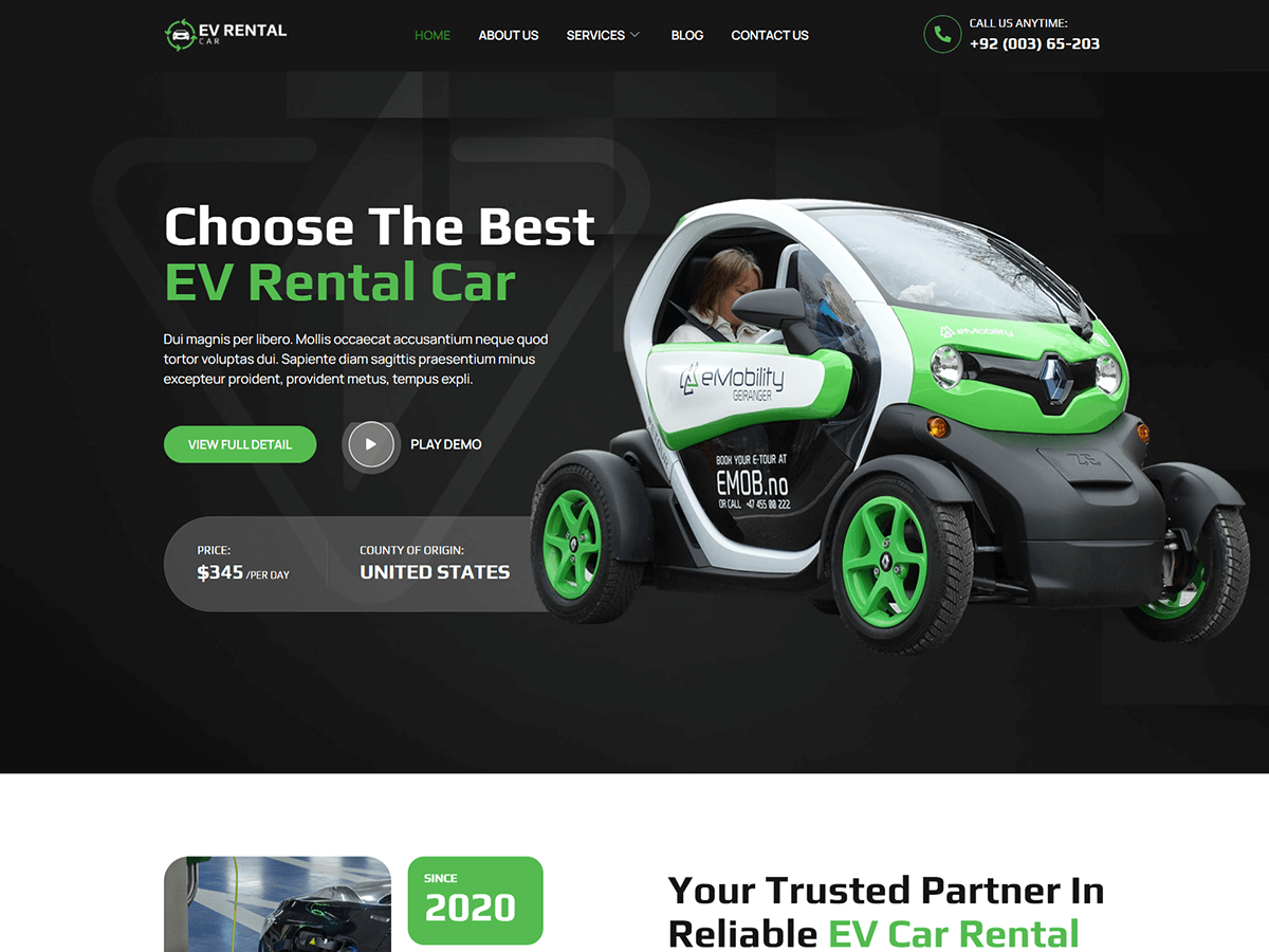 Bosa EV Rental Car