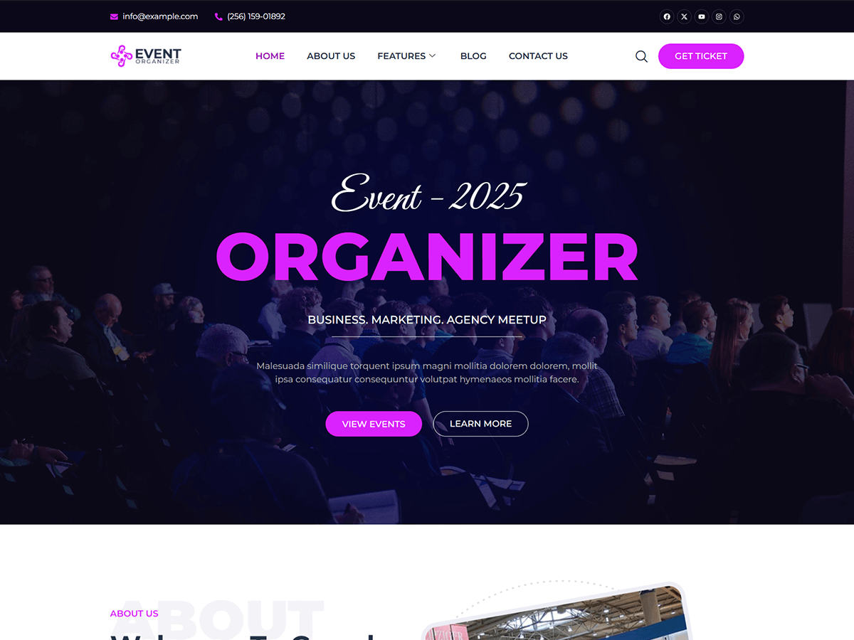 Bosa Event Organizer - Tema WordPress Bosa Event Organizer