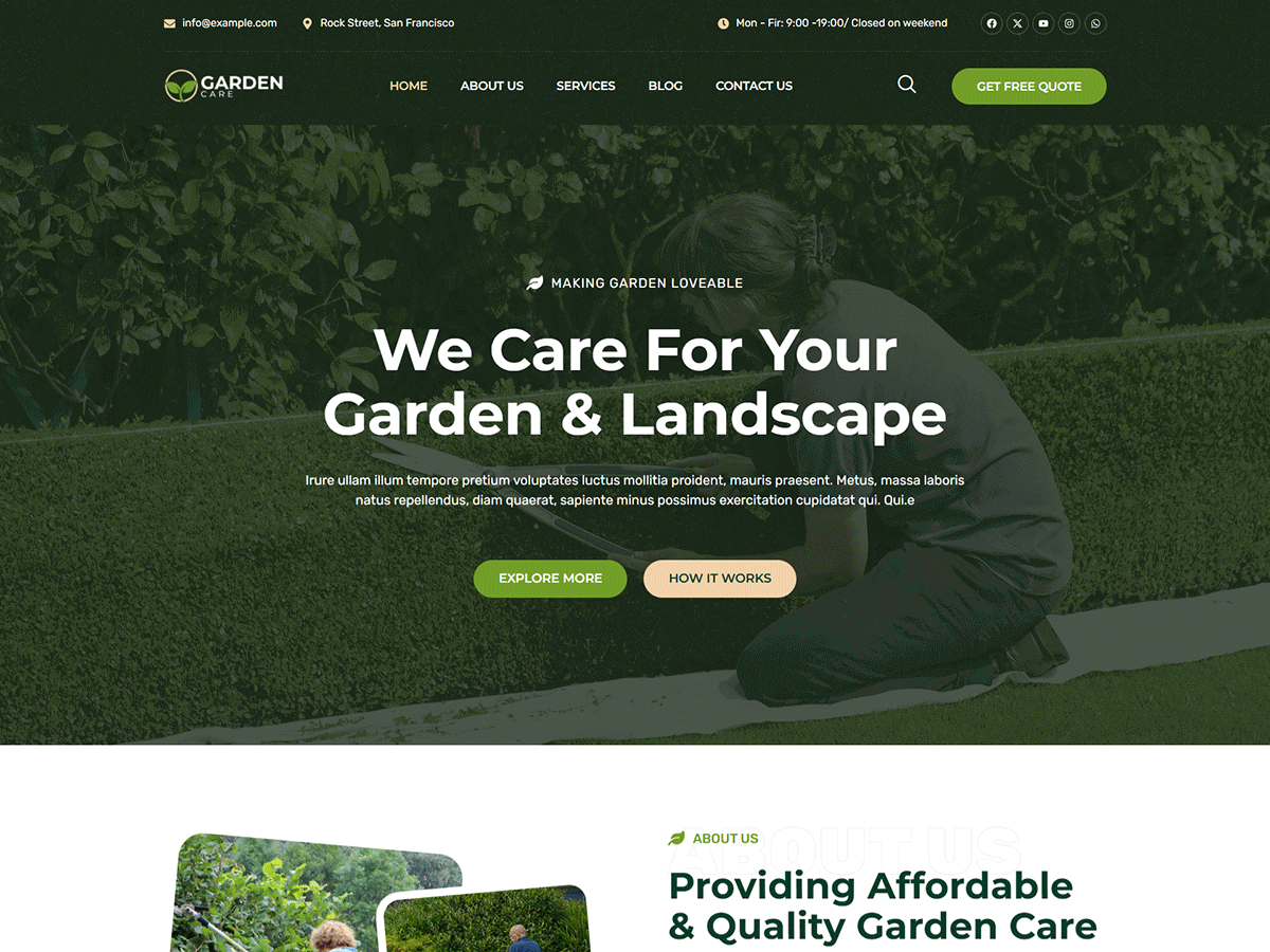 Bosa Garden Care - Tema WordPress Bosa Garden Care