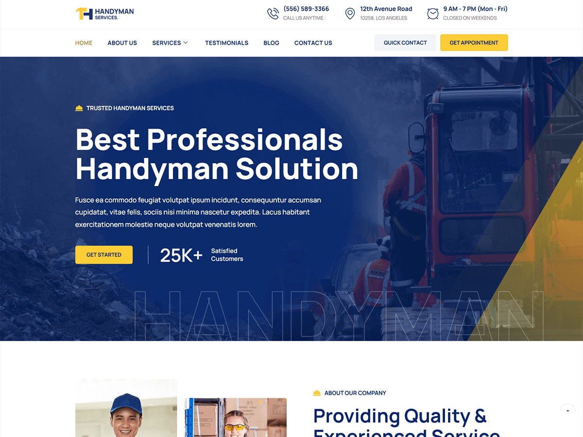 Bosa Handyman Services - Tema WordPress Bosa Handyman Services