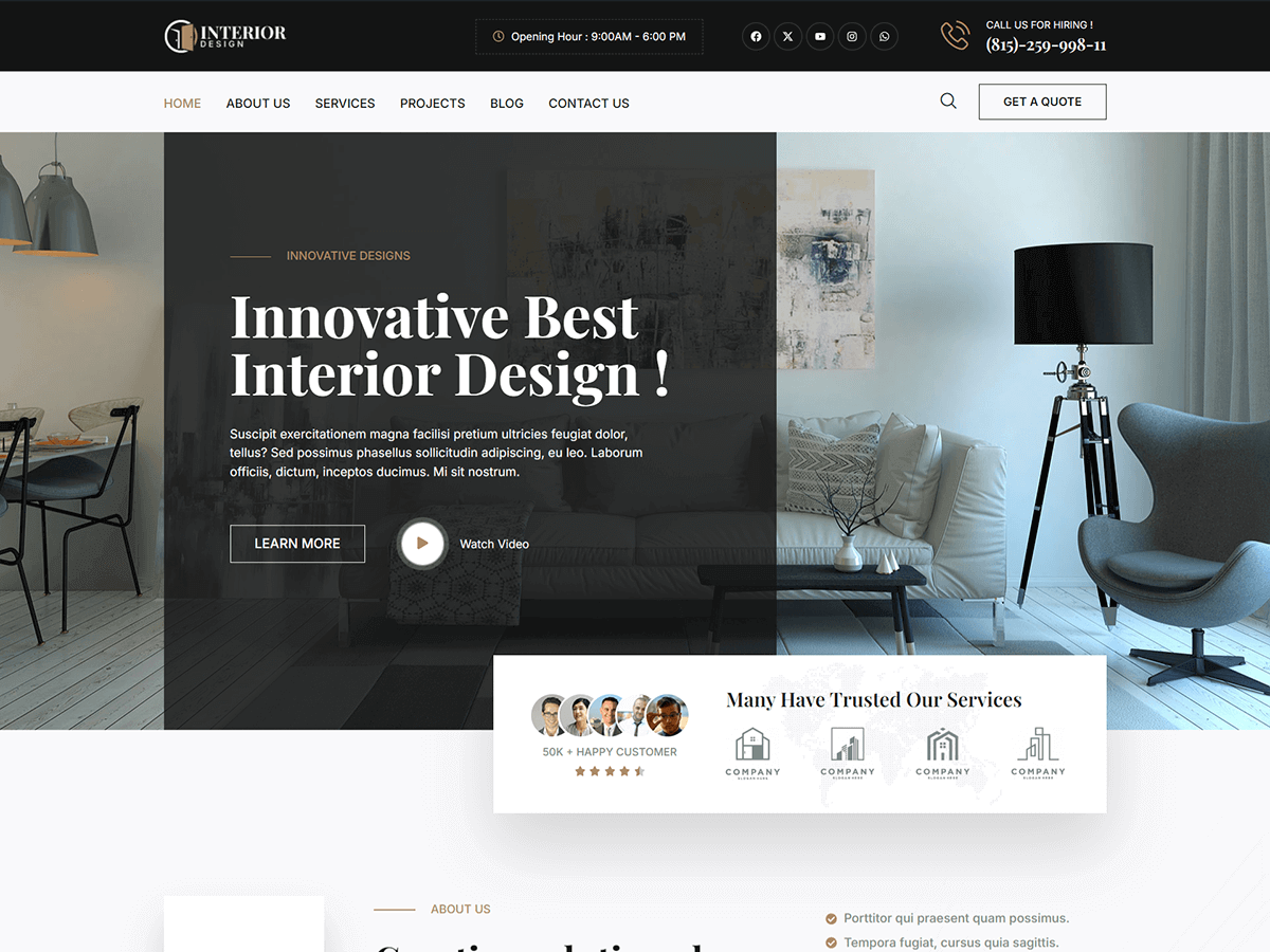 Bosa Interior Design - Tema WordPress Bosa Interior Design