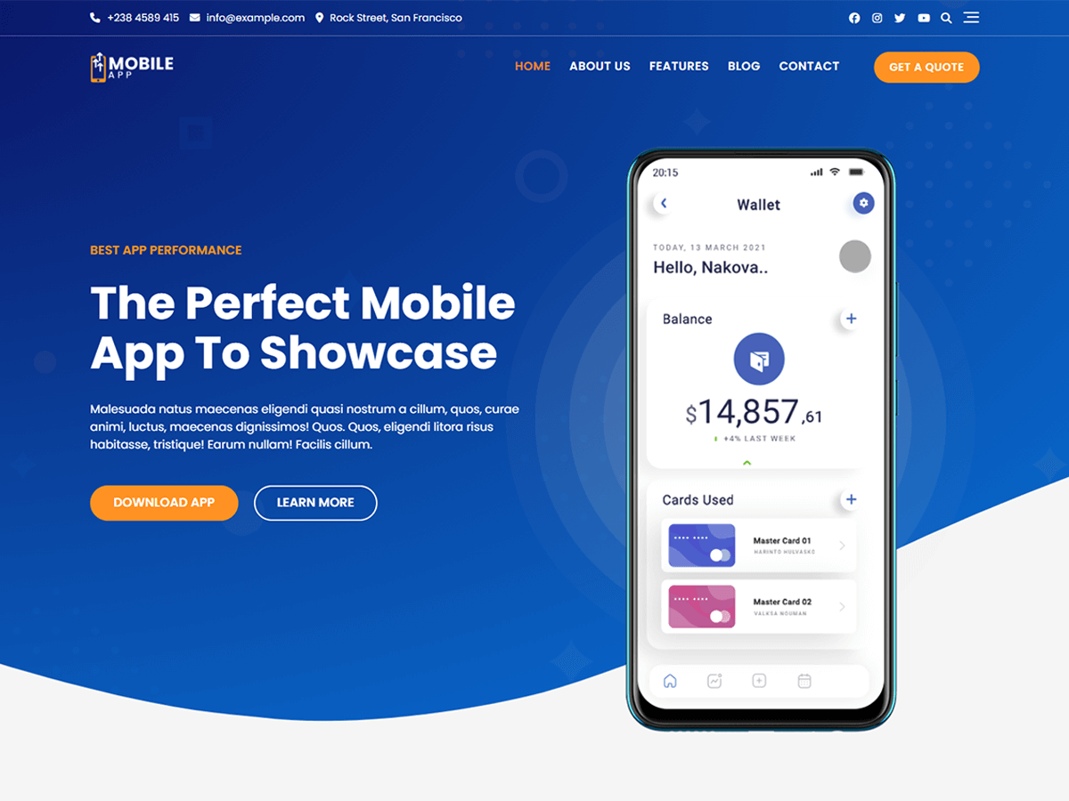 Bosa Mobile App - Tema WordPress Bosa Mobile App