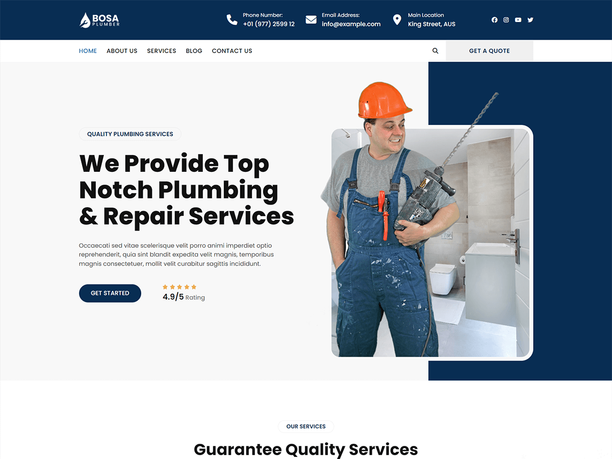 Bosa Plumber - Tema WordPress Bosa Plumber