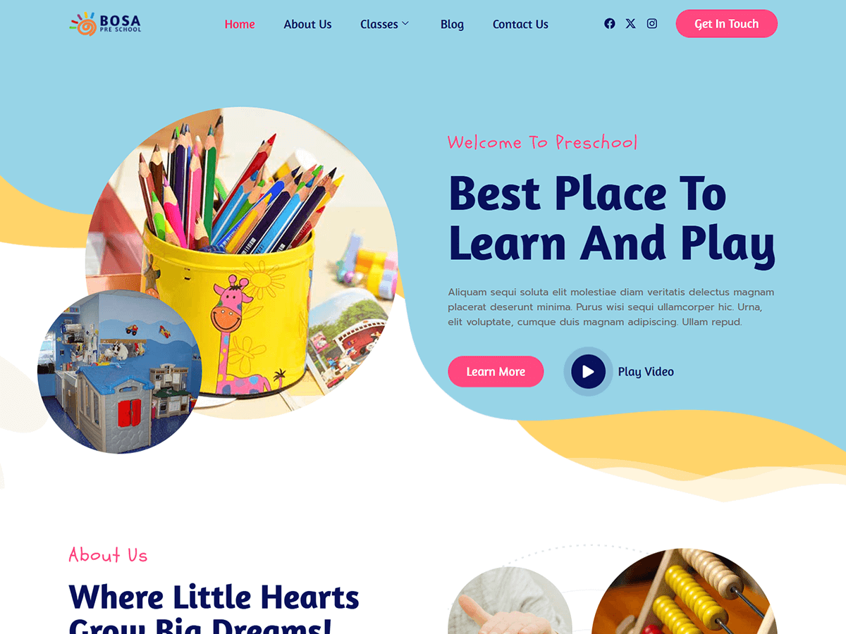 Bosa Preschool - Tema WordPress Bosa Preschool