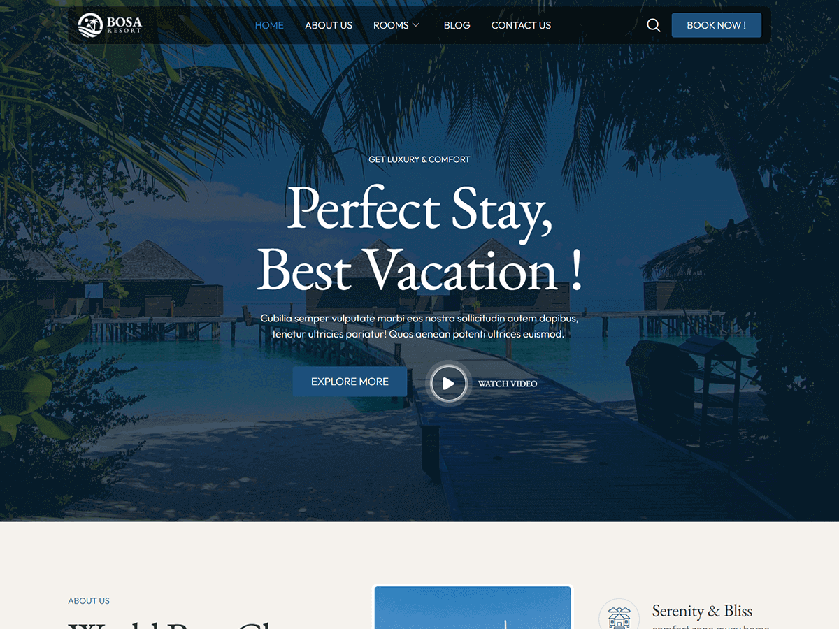 Bosa Resort - Tema WordPress Bosa Resort
