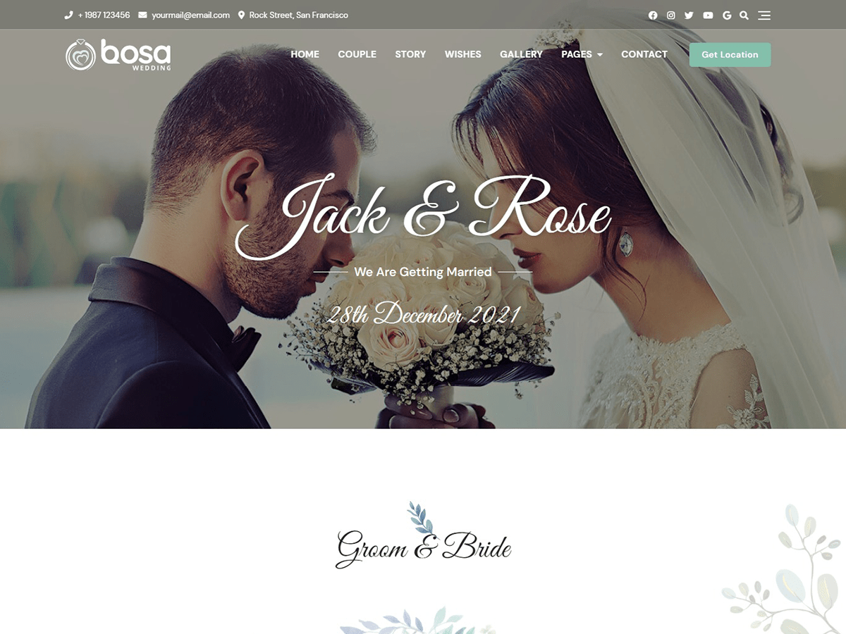 Bosa Wedding - Tema WordPress Bosa Wedding