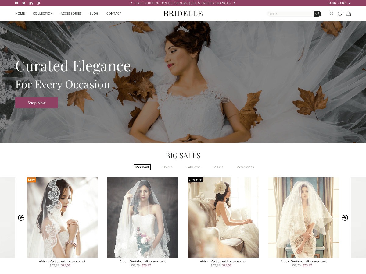 Bridal Dresses - Tema WordPress Bridal Dresses