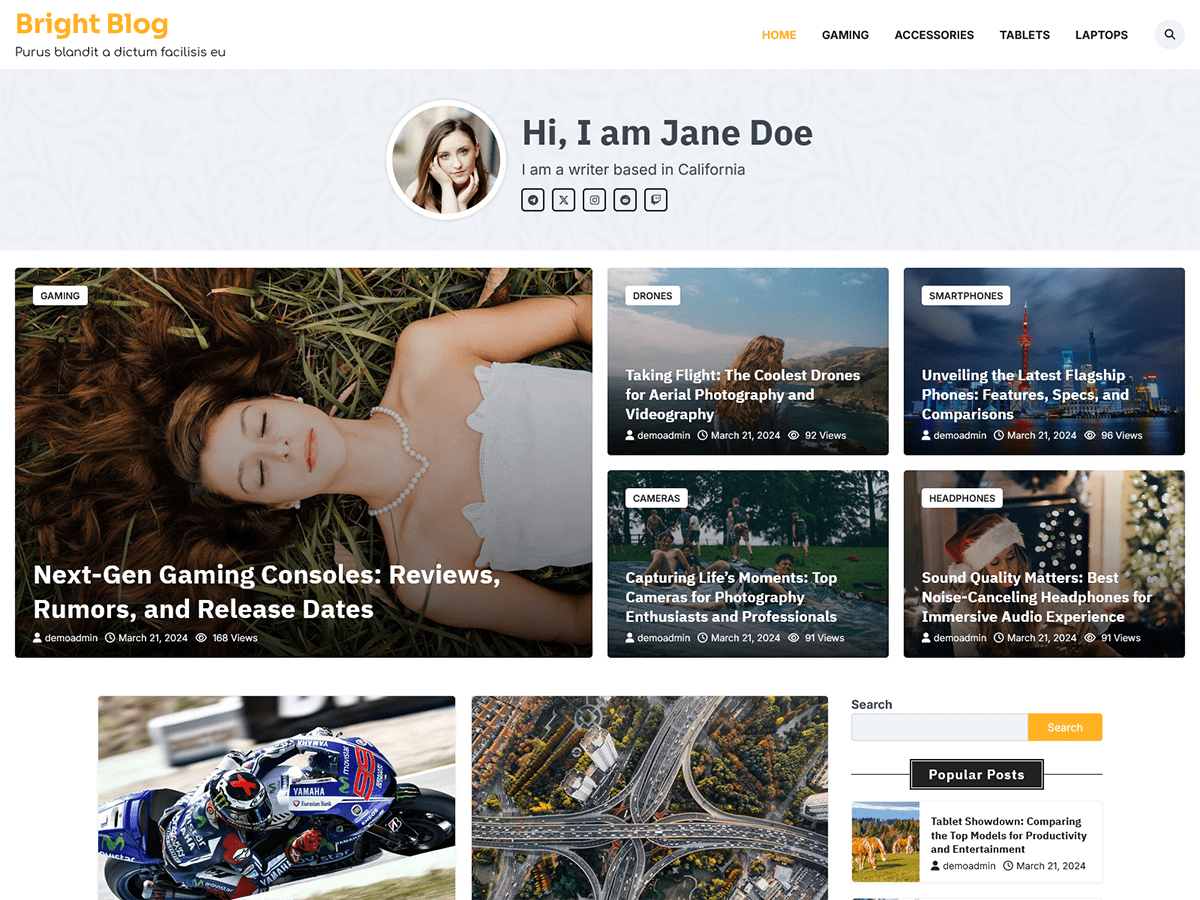 Bright Blog - Tema WordPress Bright Blog