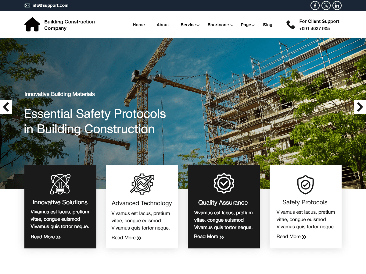 Building Construction Company - Tema WordPress Building Construction Company