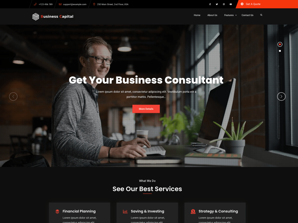 Business Capital Dark - Tema WordPress Business Capital Dark