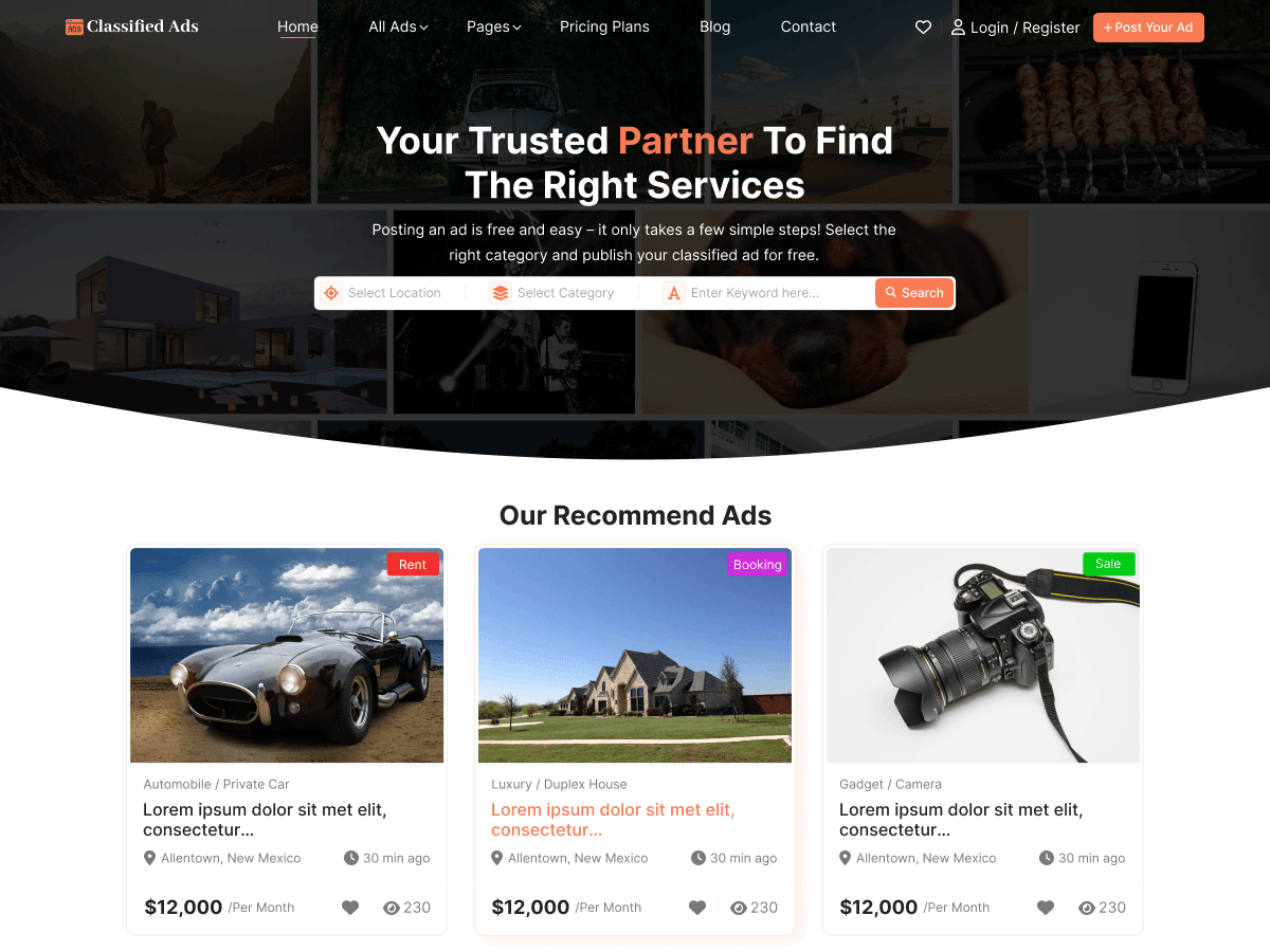 Business Classified Ads - Tema WordPress Business Classified Ads