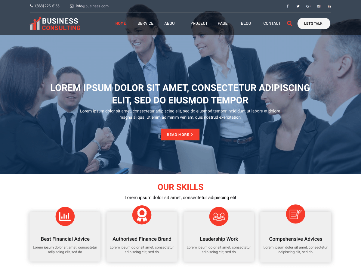 Business Consulting Lite - Tema WordPress Business Consulting Lite
