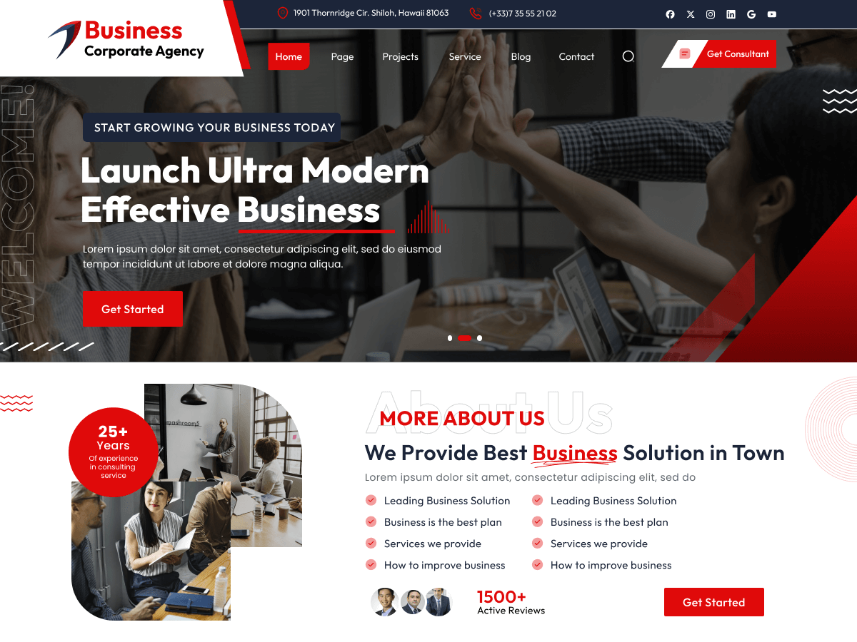 Business Corporate Agency - Tema WordPress Business Corporate Agency