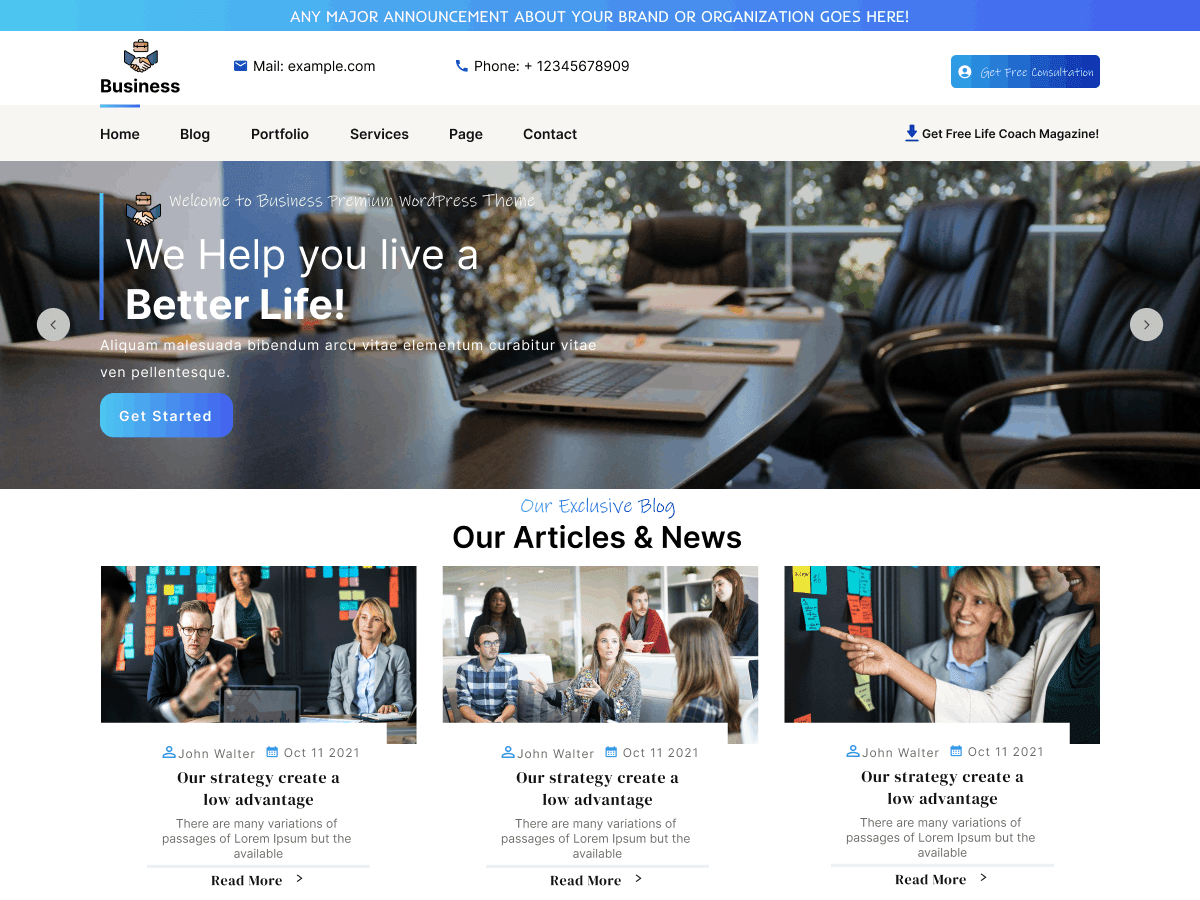 Business Development Coaching - Tema WordPress Business Development Coaching