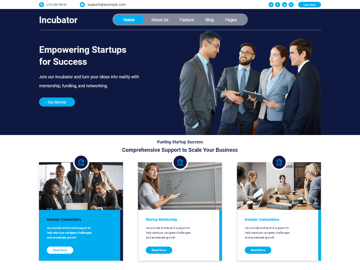 Business Incubator - Tema WordPress Business Incubator