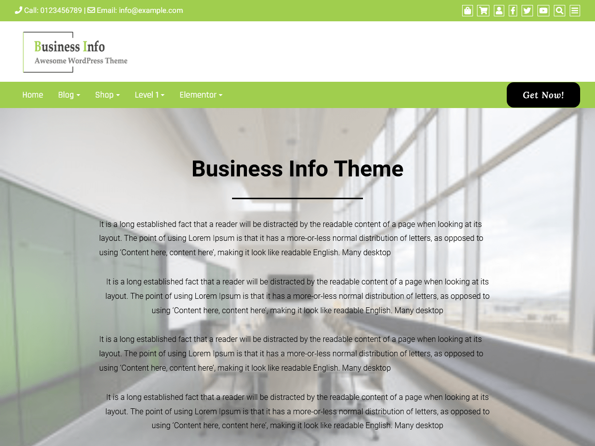 Business Info - Tema WordPress Business Info