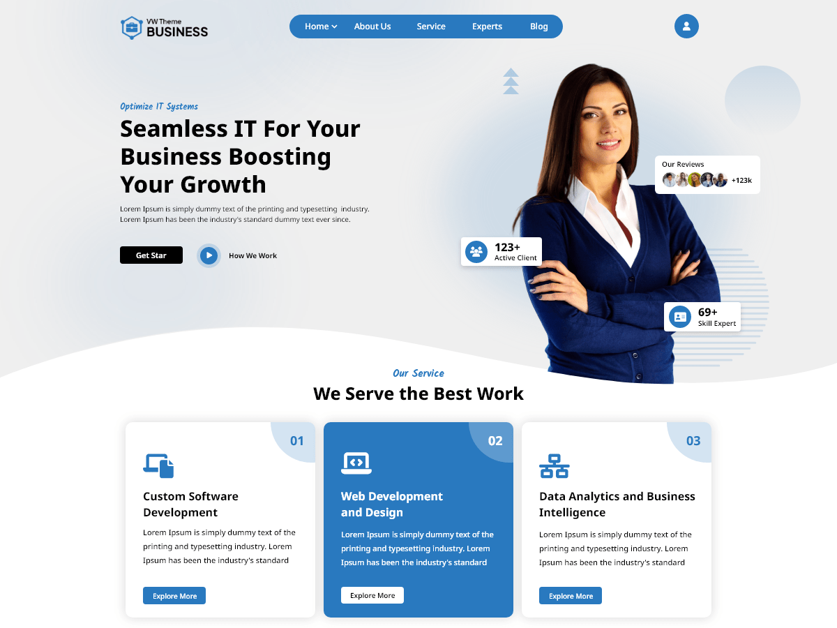 Business Landing Page - Tema WordPress Business Landing Page