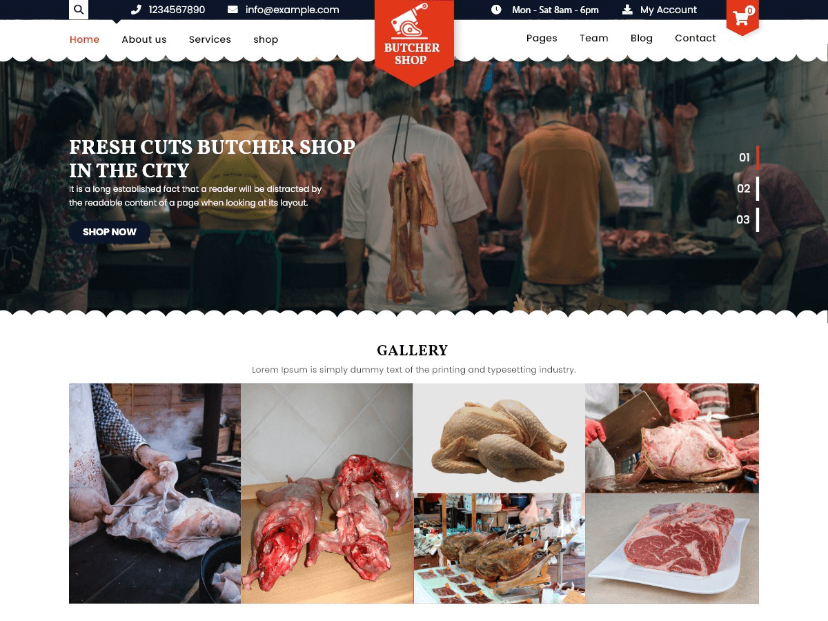 Butcher Meatshop - Tema WordPress Butcher Meatshop
