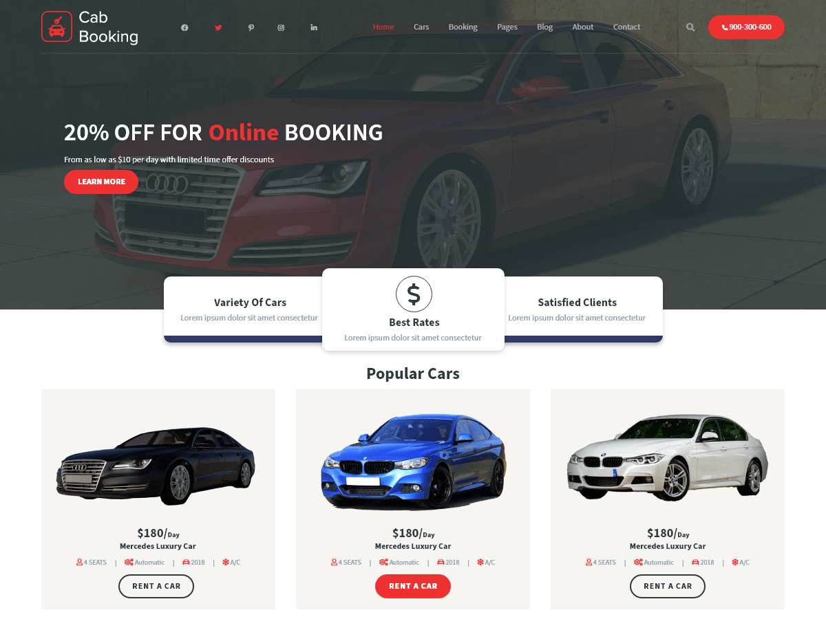 Cab Booking - Tema WordPress Cab Booking