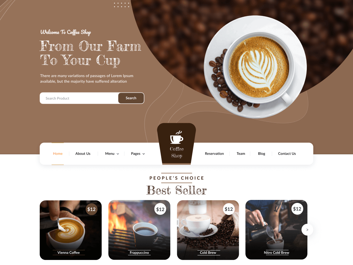 Cafe Coffee Charm - Tema WordPress Cafe Coffee Charm