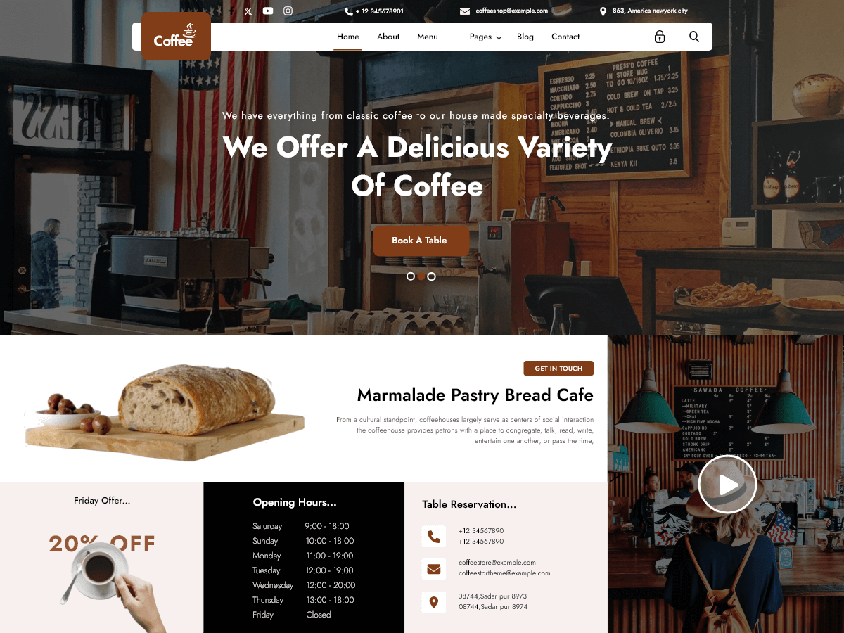 Cafeteria Elementor - Tema WordPress Cafeteria Elementor