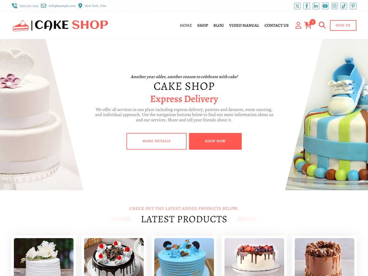 Cake Shop - Tema WordPress Cake Shop