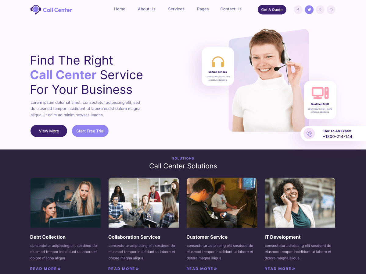 Call Center BPO - Tema WordPress Call Center BPO