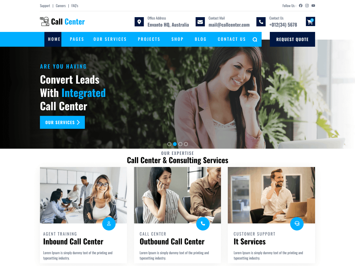 Call Center Services - Tema WordPress Call Center Services