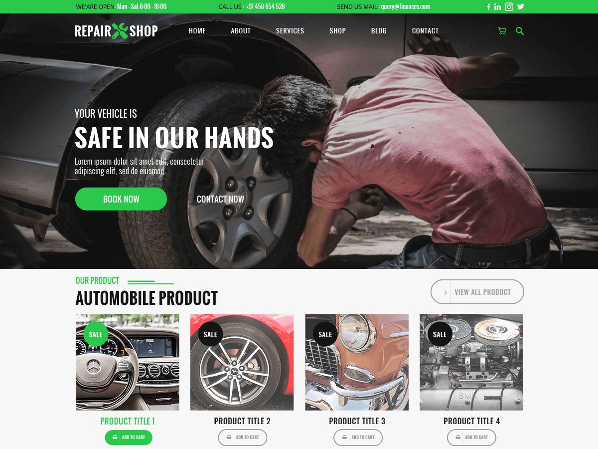 Car Repair - Tema WordPress Car Repair