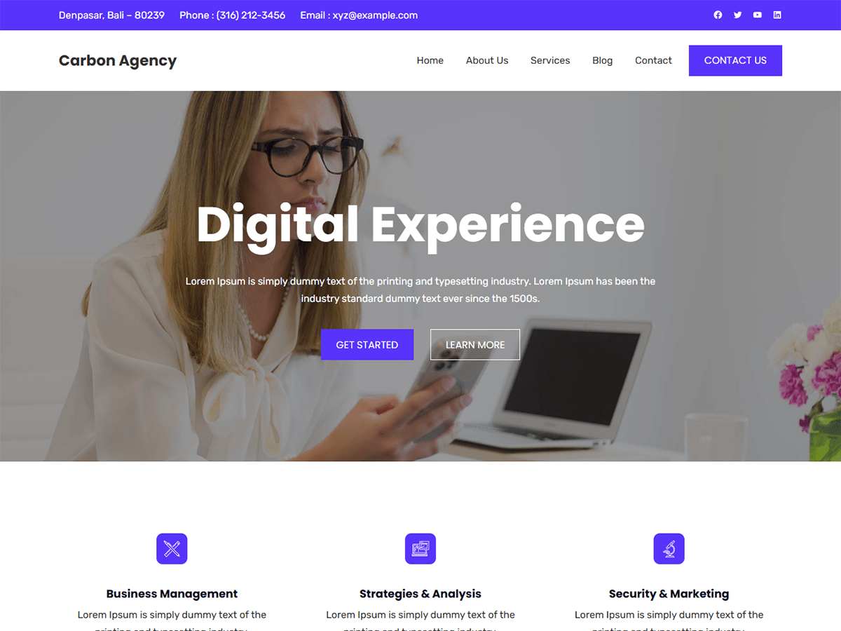 Carbon Agency - Tema WordPress Carbon Agency