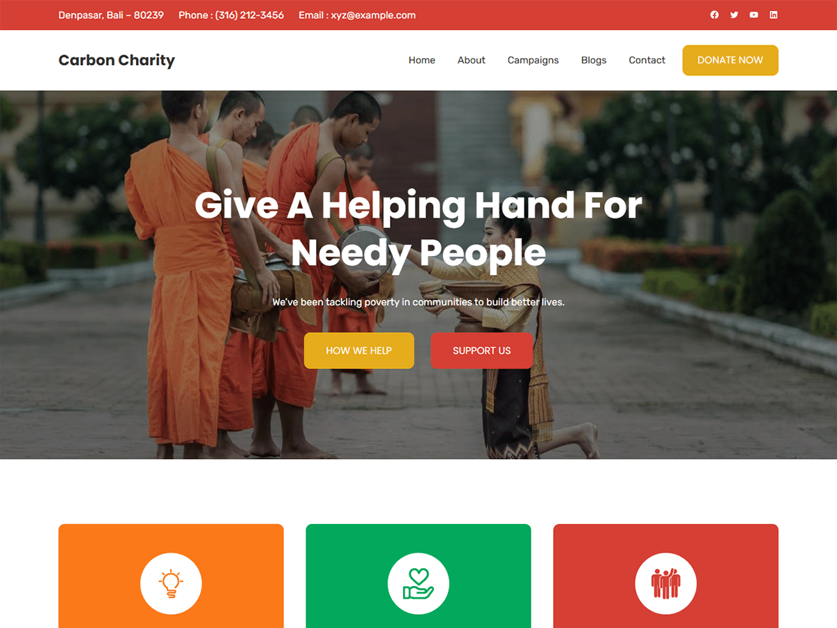 Carbon Charity - Tema WordPress Carbon Charity