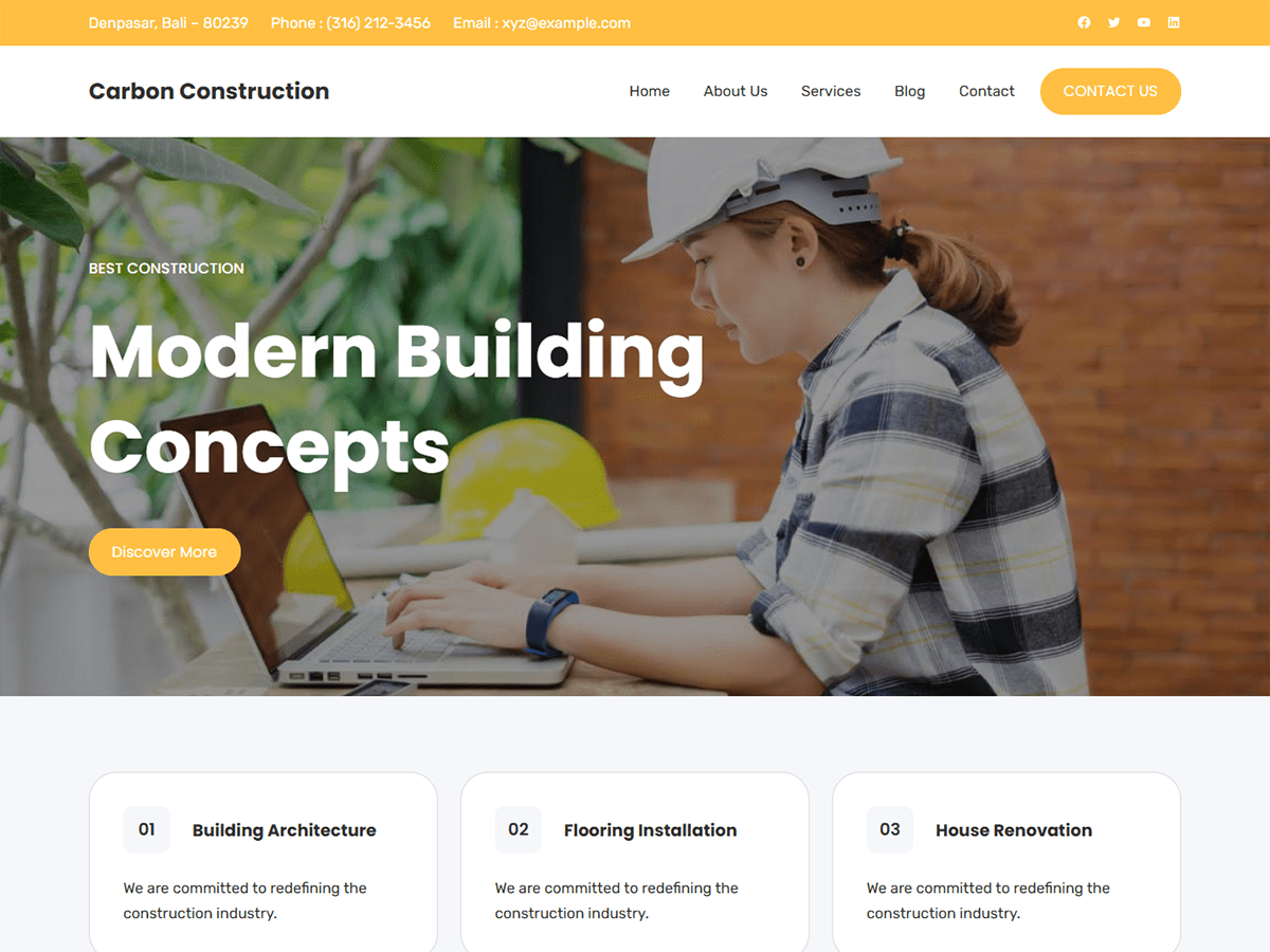 Carbon Construction - Tema WordPress Carbon Construction