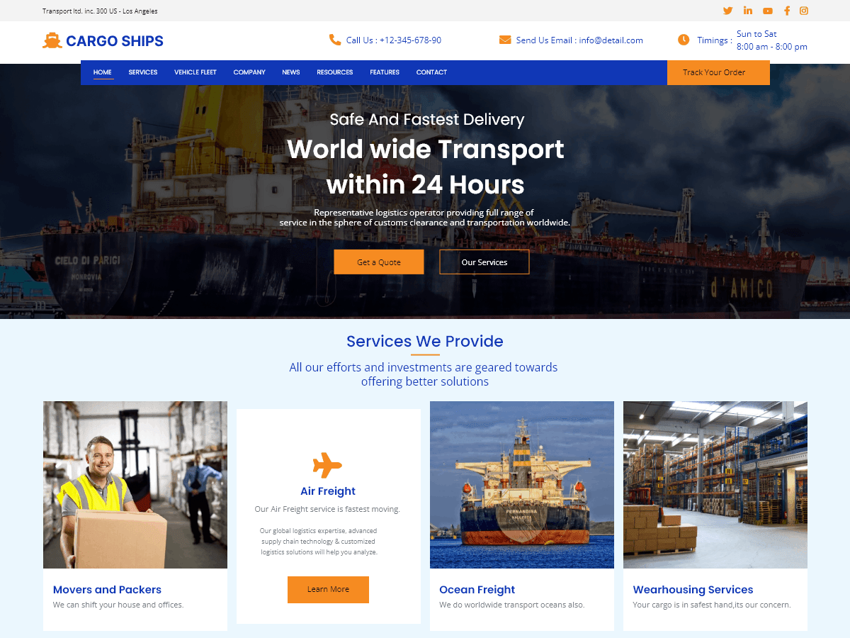 Cargo Ships - Tema WordPress Cargo Ships