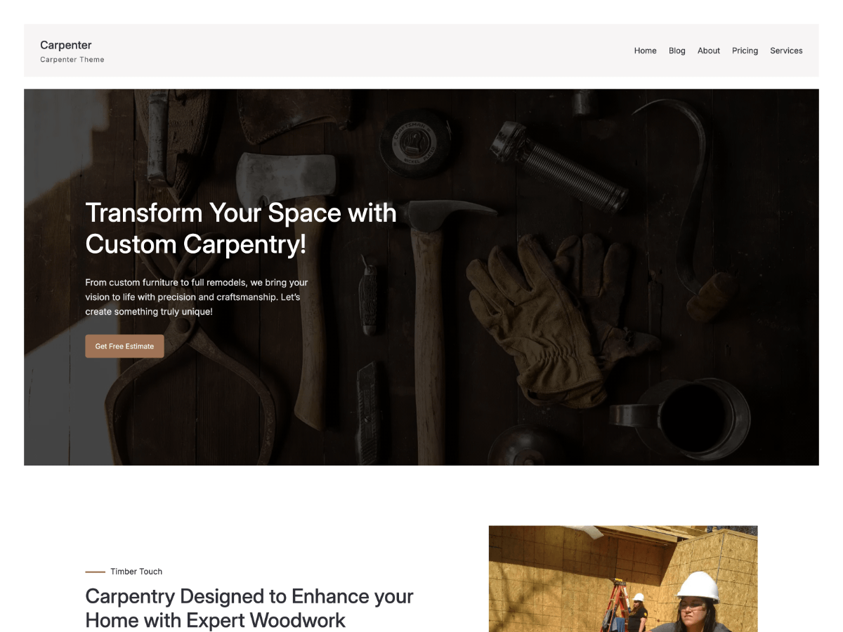 Carpenter Master - Tema WordPress Carpenter Master