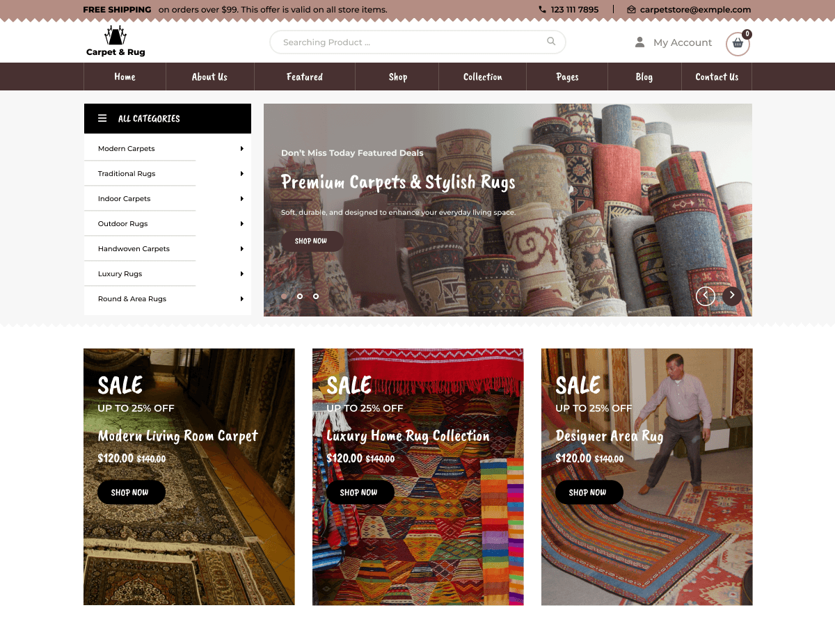 Carpets and Rugs - Tema WordPress Carpets and Rugs