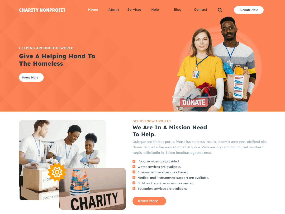 Charity Nonprofit - Tema WordPress Charity Nonprofit