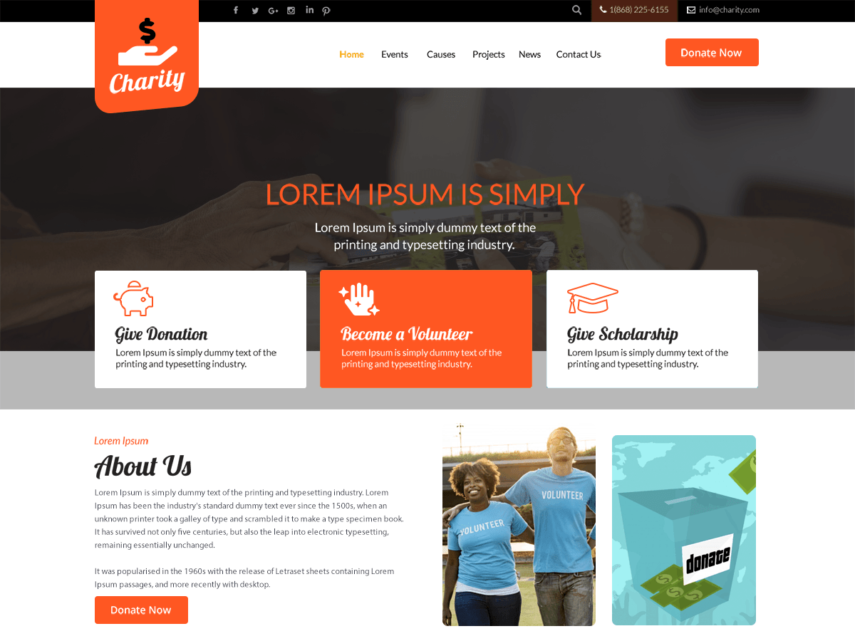 Charity Zone - Tema WordPress Charity Zone