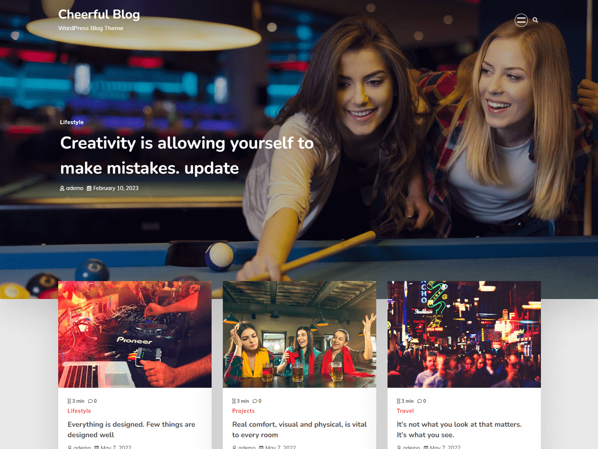 Cheerful Blog - Tema WordPress Cheerful Blog