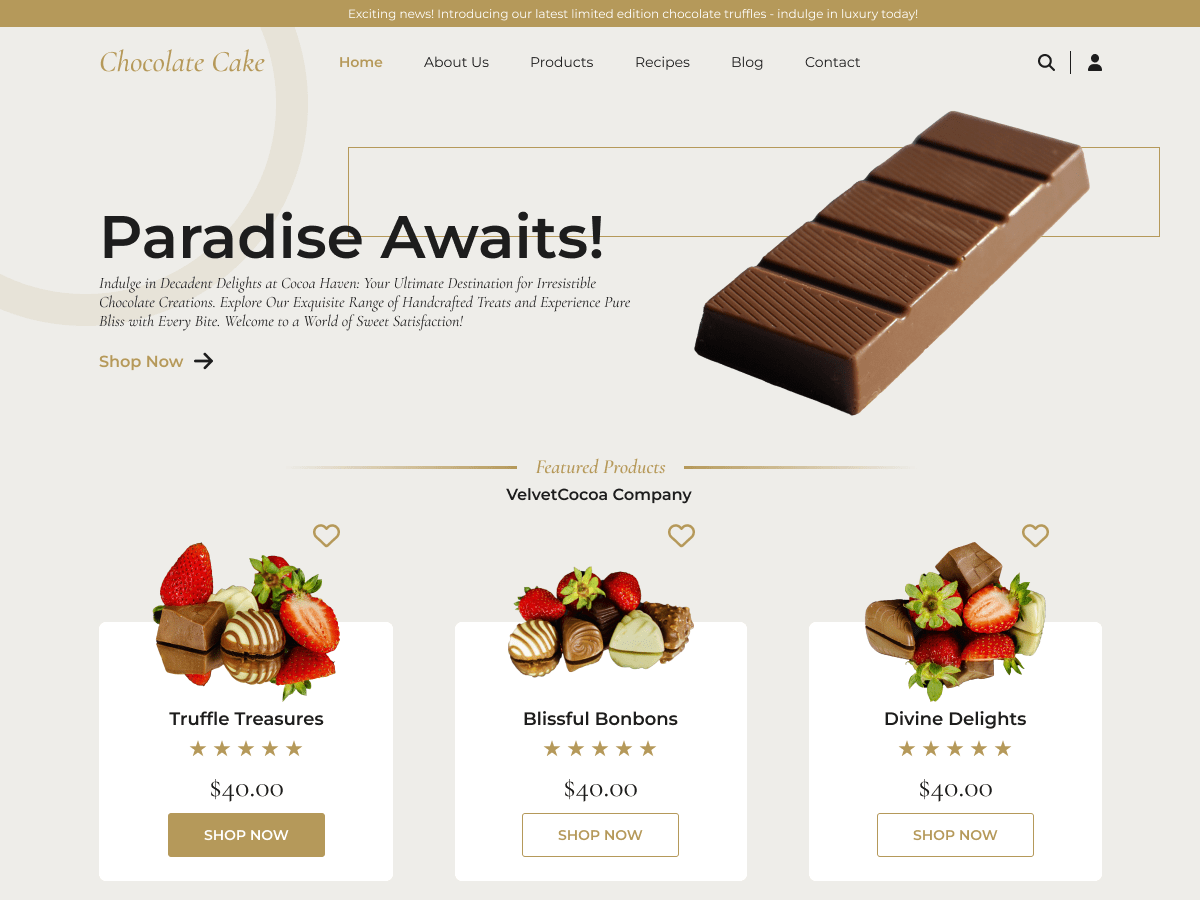 Chocolate Cake - Tema WordPress Chocolate Cake