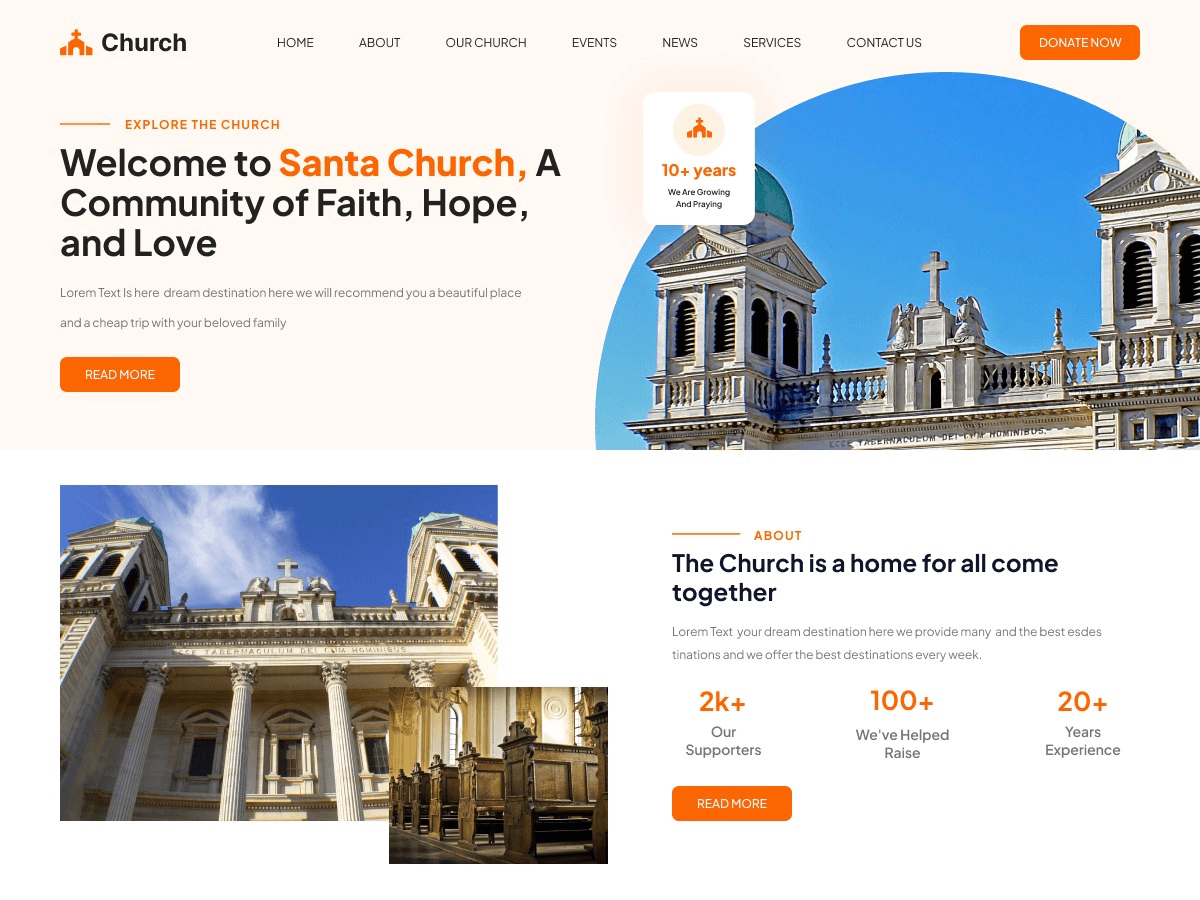 Church Services - Tema WordPress Church Services