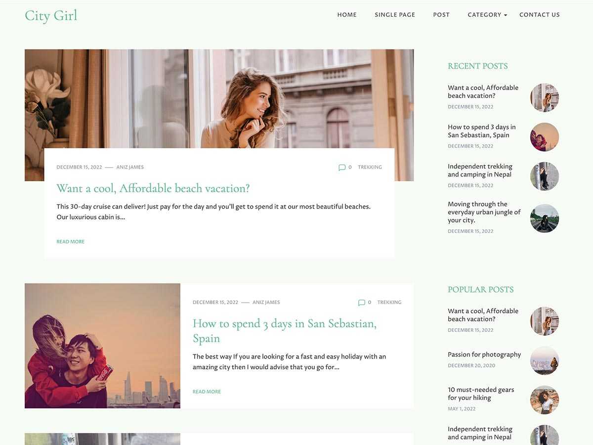 City Girl - Tema WordPress City Girl