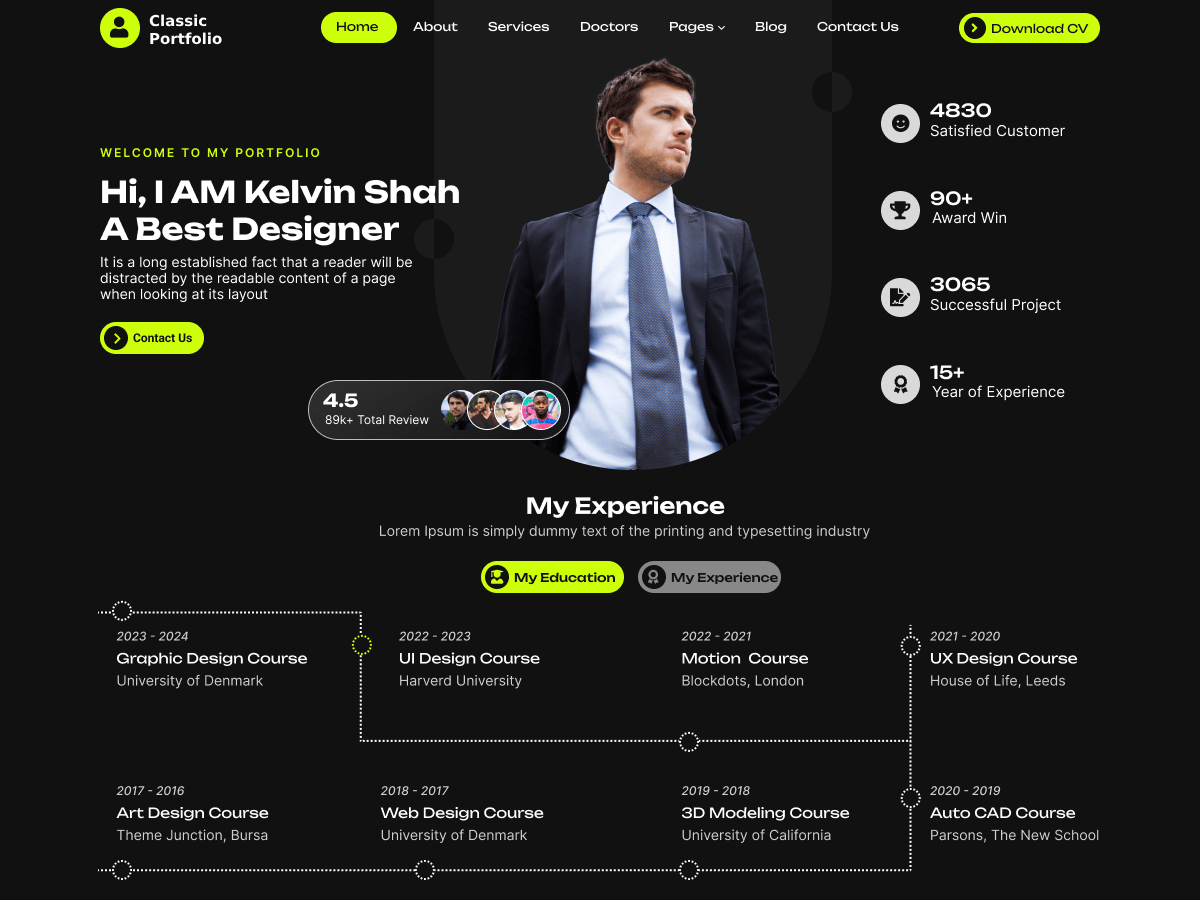 Classic Portfolio - Tema WordPress Classic Portfolio